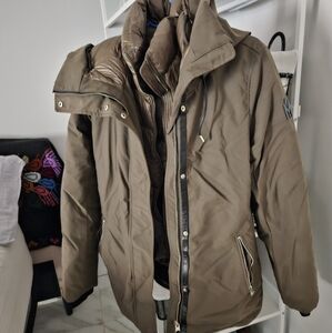 Jeni Leather-Trim Down Parka